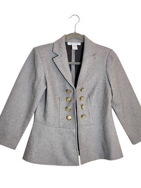 Carol Wren Gray Military Inspired Blazer Size Small Petite